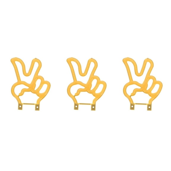 WORGEOUS 3pcs LED Peace Gesture Neon Sign Wall Light Vintage Neon Light Decoration Cute Hand Sign For Home Bar Bedroom Decor Holiday Everyday Use