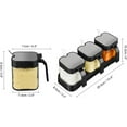 thumbnail image 6 of 3 Pack Glass Seasoning Box with Tray, Clear Condiment Canister with Lid and Spoon, Kitchen Spice Pot with Base, Salt Pepper Sugar Storage Container Jar Cruet Set of 3 for Desk（Black）, 6 of 8
