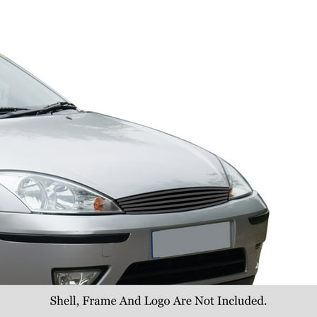 2000-2004 Ford Focus Stainless Steel Black Powder Coated Finish 8X6 Horizontal Billet Black Stainless Steel Billet Grille