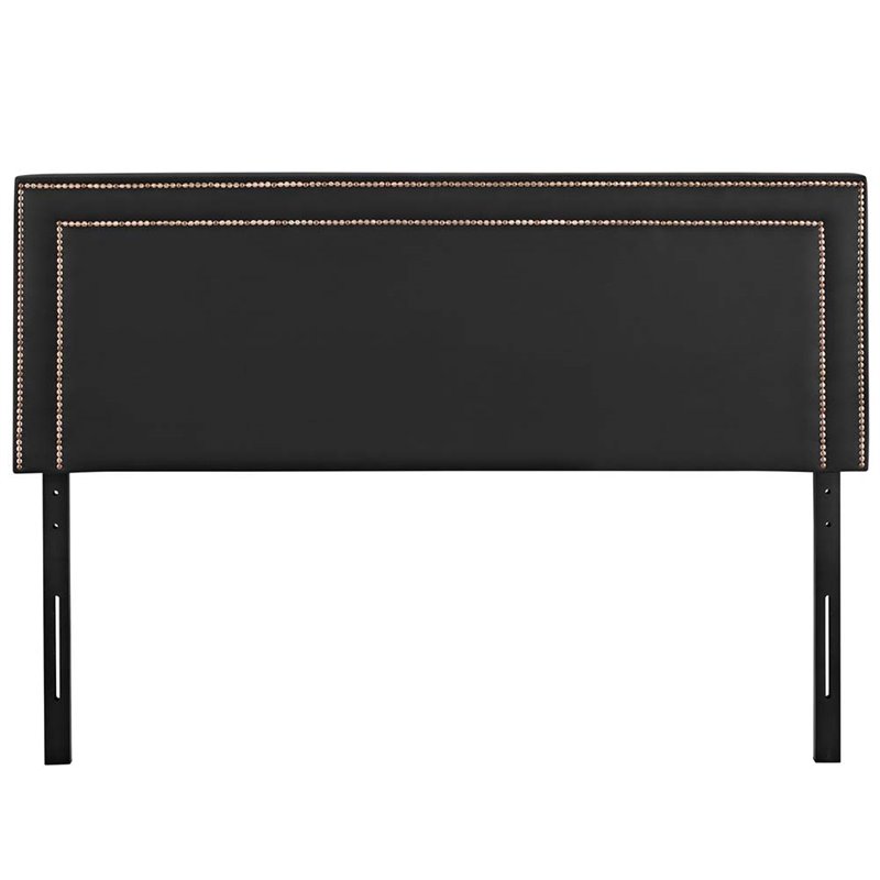 Hawthorne Collection Faux Leather Upholstered King Headboard in Black