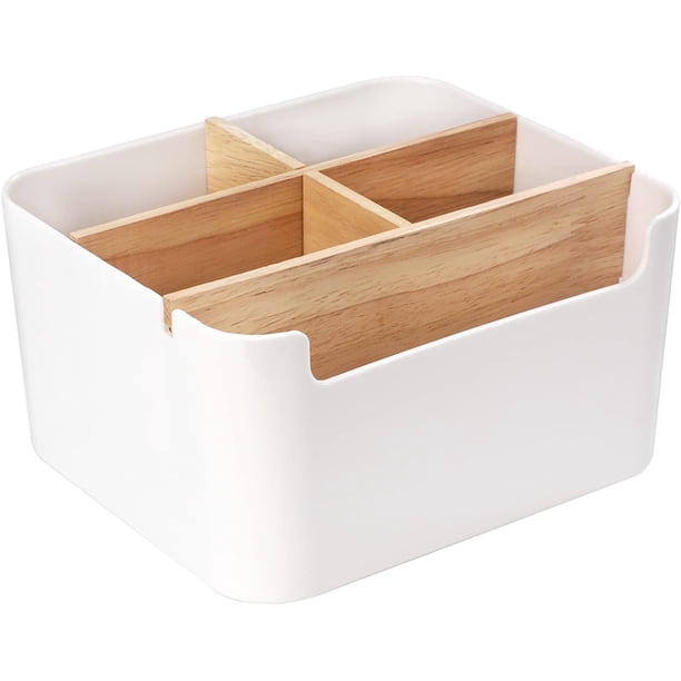 Organizador de escritorio, artesanía exquisita para un diseño elegante, almacenamiento multifuncional con divisores extraíbles para una fácil organización y limpieza, perfecto para la oficina y el