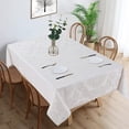 thumbnail image 1 of Waterproof Fabric Tablecloth, Floral Print Jacquard Small Spillproof Dinner Table Cloth, 1 of 8