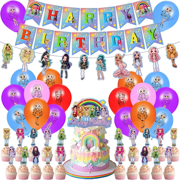70PCS Rainbow High Dolls Party Decorations, Birthday Party Supplies