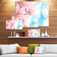thumbnail image 3 of Pink Flowers Bouquet on Blue - Large Floral Canvas Artwork, 3 of 4