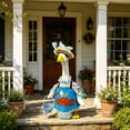 thumbnail image 2 of 7 Piece Garden Floral Themed Porch Goose Outfits with Lace Trim Dress Hat Apron Basket and Bird Accessories for 23 Inch Lawn Goose Statues Spring Front Porch Decor, 2 of 6