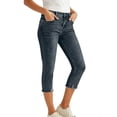 thumbnail image 3 of DuoJiaJ Stretch Capri Pants Slim Fit Ankle Jeans Casual Comfortable Trousers For Everyday Wear Women Casual Pants Gray S, 3 of 5