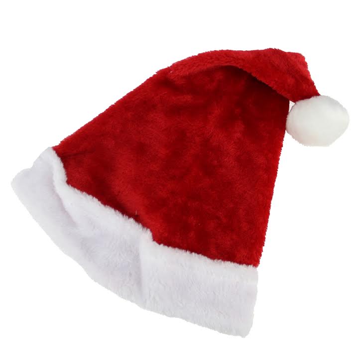 purple and white santa hat