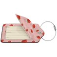 thumbnail image 4 of Rocae Strawberry for Leather Luggage Baggage Tags ID Label Privacy Cover ID Label with Stainless Steel Loop and Address Card, 4 of 5