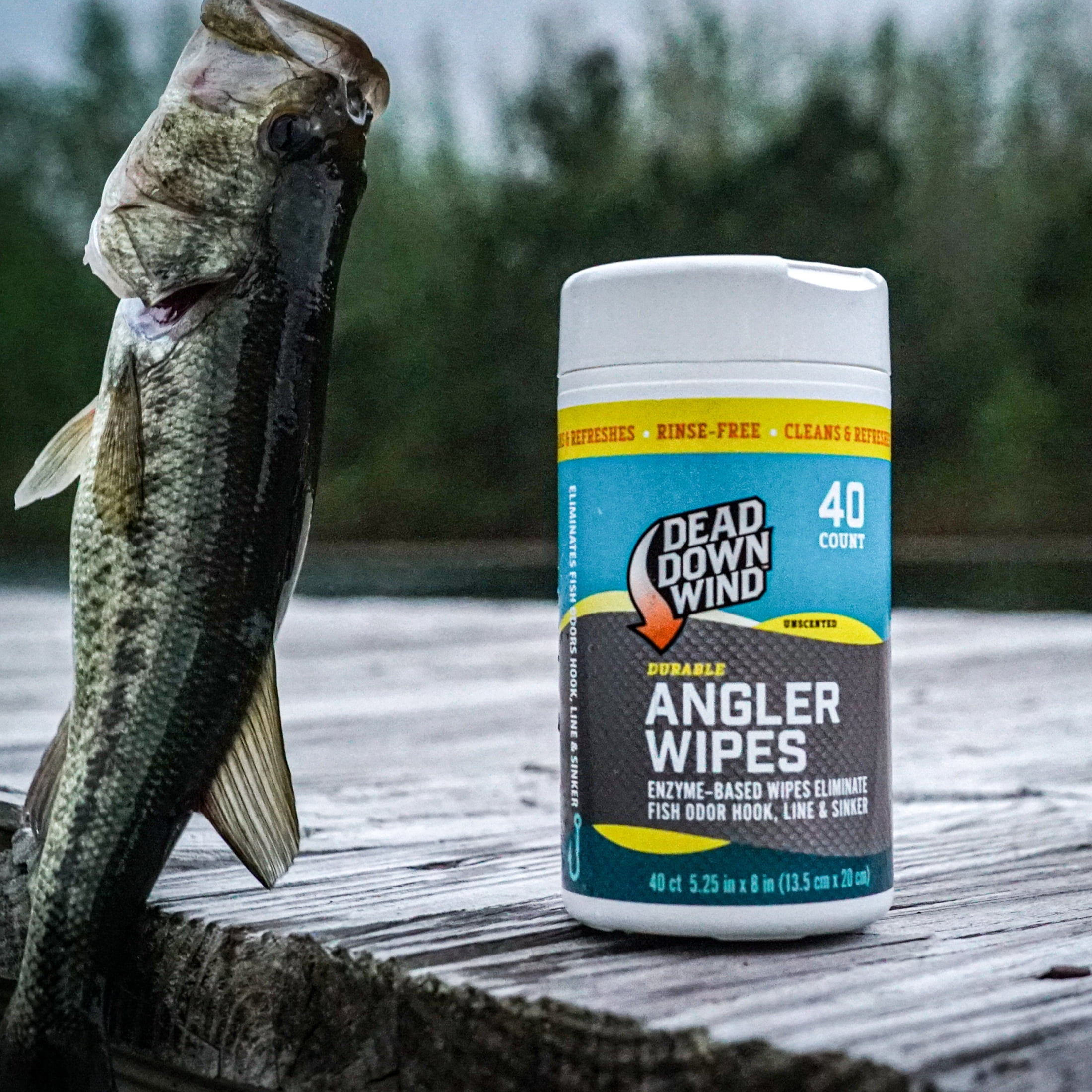 Dead Down Wind Fishing Unscented Rinse-Free Angler Wipes - 40 Count (5.25 in x 8 in)