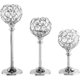 thumbnail image 1 of Candelabros de Cristal Dorado, Portavelas Decorativos para Mesa, Decoración de Hogar, Sala, Chimenea (3, Plata), 1 of 7
