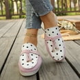 thumbnail image 4 of EKVAHL Women's Slip On Mule Loafers, Soft Suede Polka Dot Backless Flats, Tassel Decor Daily Office Walking Flats Pink, 4 of 5