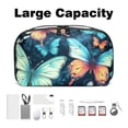 thumbnail image 3 of Butterfly Oxford Fabric Waterproof Digital Bag Cable Organizer Travel Small Holder for Charger, Hard Drive - 5.9x9.44x3.14 in., 3 of 6