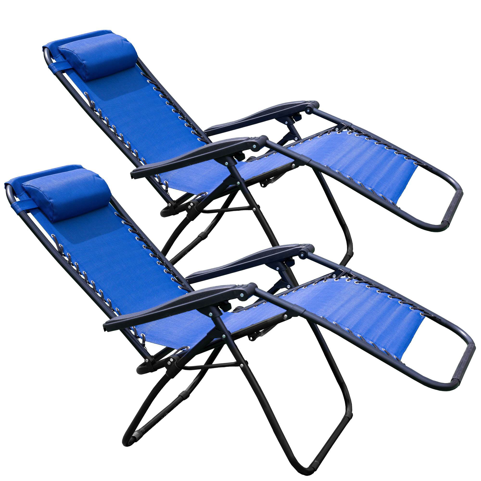Tahoe Gear Zero Gravity Chair Yard Lounge Patio Lawn Recliner, Blue (2
