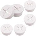 thumbnail image 1 of 6pcs Flexible Silicone Cable Cord Grommet, White Rubber Grommets, 1 of 5