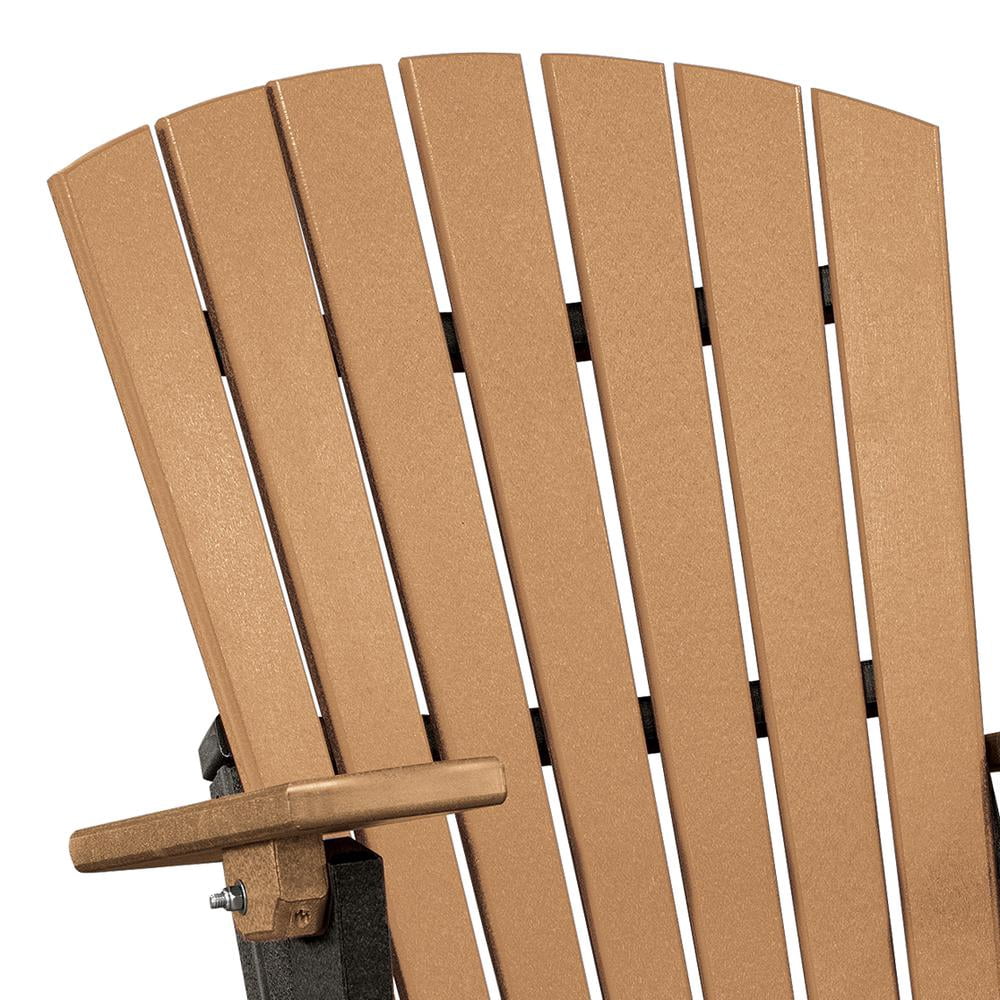 Furniture Classics Model 519CBK Fan Back Folding Adirondack Chair in Cedar with a Black Base