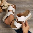 thumbnail image 6 of Orthopedic Sandals for Women Fashion Buckle T-Strap Open Toe Wedge Slides Comfortable Thick Sole Summer Walking Beach Shoes White Size 8.5, 6 of 8
