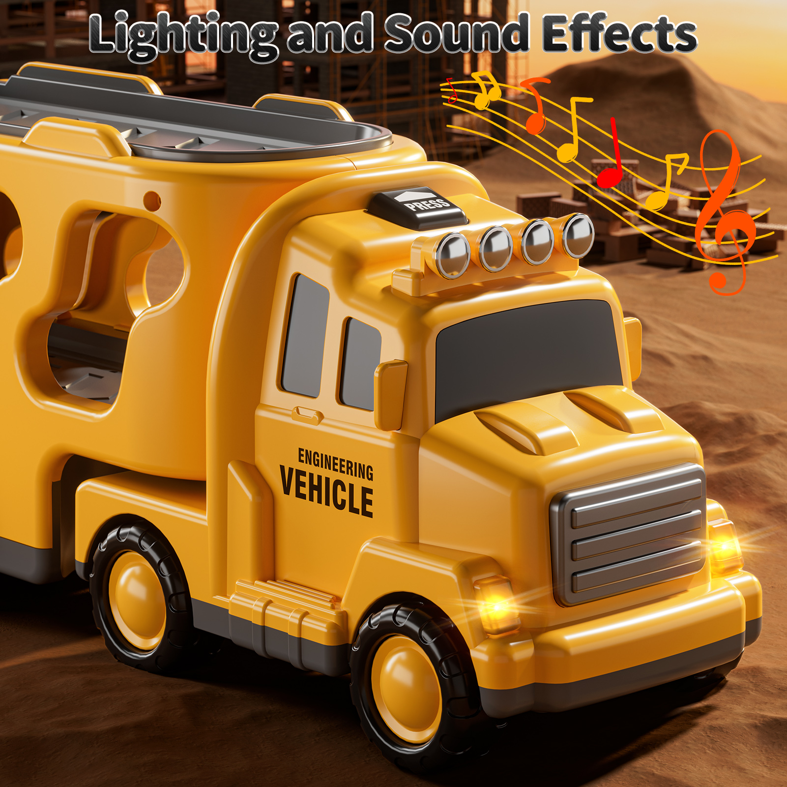 Lucky Doug Construction Truck 5-in-1 Vehicle Playset photo 8
