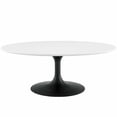 thumbnail image 2 of Modway Lippa 42" Oval-Shaped Wood and Metal Coffee Table in Black/White, 2 of 7