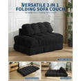 thumbnail image 3 of Folding convertible sofa cama con pillow y foldable mattress foam ideal para para small living rooms (negra), 3 of 7