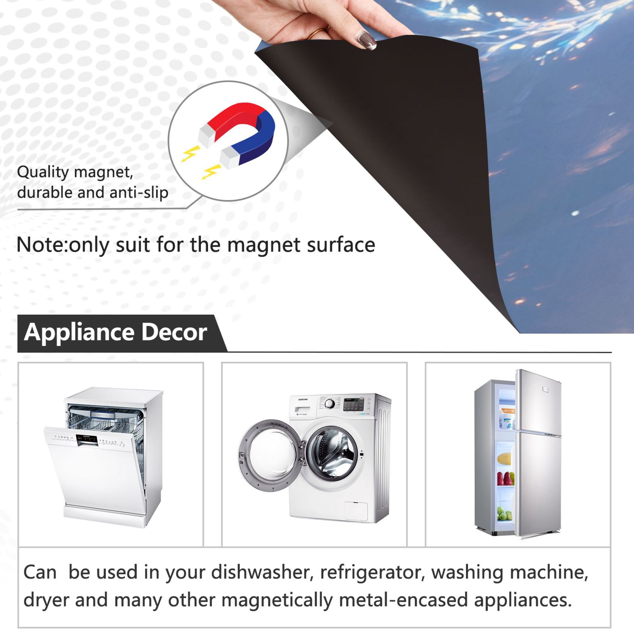 Dishwasher Magnetic Sticker 23x26 Inch Refrigerator Magnetic Sticker Washing Machine Magnetic Sticker Kitchen Panel Magnetic Sticker Home Decor Beautiful Blue Elk