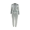thumbnail image 4 of Qiylii Women Sport Clothes Set, Hooded Zipper Tops + Trousers,S-XXL, 4 of 9