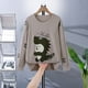 thumbnail image 5 of Blusas y camisas de manga larga con cuello redondo para verano y primavera, moda para niños pequeños, blusa lisa de manga larga con cuello redondo para mujer, blusa de poliéster para niños, 5 of 5