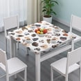 thumbnail image 3 of Cartoon Dog Square Fitted Tablecloth with Elastic Edge,Square Table Cover,Washable Elastic Table Cover for Home Kitchen Party Decor 34"x34", 3 of 6