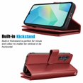 thumbnail image 3 of Wallet Case for Samsung Galaxy A16 Wallet Case 6.7" 5G (2025), [9 Card Slots] Luxury PU Leather Credit Holder Carrying Folio Flip [Detachable] Kickstand Magnetic Phone Cover & Lanyard [Wine], 3 of 5