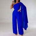 thumbnail image 2 of Vestido de noche de mujer con un solo hombro - Sofisticado conjunto de fiesta - Falda fluida con cremallera trasera - Color liso para ocasiones especiales, 2 of 8