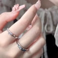 thumbnail image 6 of 2pcs Star Finger Rings Glow in the Darks Couple Rings Adjustable Open Rings Decoration Fashionable Accessories, 6 of 9