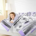 thumbnail image 4 of jejeloiu Purple Floral Daisy Full Size Comforter Sets,Splashing Ink Bedding Comforter Set,Cute Flower Butterfly Bedding Sets,Bedroom Microfiber Decorative Reversible,3pcs, 4 of 8