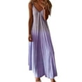 thumbnail image 2 of up to 60% off Gifts Usmixi Womens Dresses Fashion High Waist Plus Size Swing Spaghetti Strap Long Dresses Fashion Gradient V-Neck Sleeveless Maxi Summer Dress Purple m, 2 of 5
