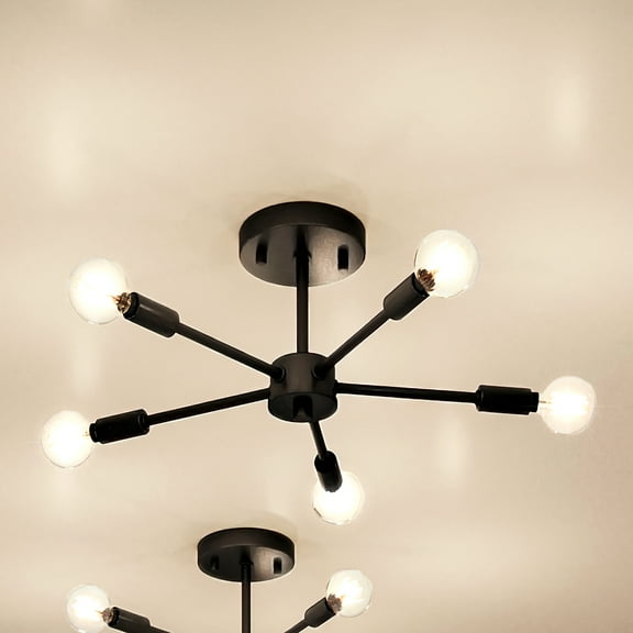 Luxury Mid-Century Modern Ceiling Light, 5.625H x 16W, with Modern Style, Midnight Black, UHP4348 by Urban Ambiance