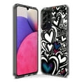thumbnail image 3 of MUNDAZE Samsung Galaxy A33 Shockproof Clear Hybrid Protective Phone Case Black White Hearts Love Graffiti Cover, 3 of 5