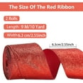 thumbnail image 2 of Glitter Wired Ribbon,Bexikou 2 Rolls Red Gift Wrapping Ribbon, Christmas Decorative Ribbons for Crafts Bow Wreath DIY Gift Wrapping Supplies (2.5 Inch x 20 Yards), 2 of 7
