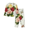 thumbnail image 2 of Disketp Pajamas Set Long Sleeve Sleepwear Womens Button Down Nightwear Pj Sets-Vintage Bike Flower Butterfly, 2 of 9