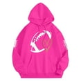 thumbnail image 4 of Xyxonk Game Day Sweatshirt Women Cute Football Graphic Pullover Shirt Football Season Long Sleeve Tops, Hot Pink S, 4 of 6
