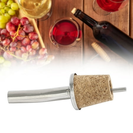 

Stainless Steel Pourer with Cork Kitchen Bottle Stopper Pourer Anti Splashing New
