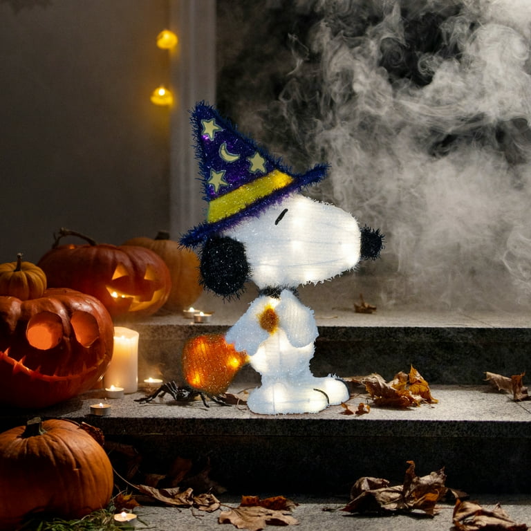 Peanuts 18in Peanuts LED PreLit Wizard Snoopy, White - Walmart.com