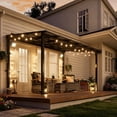 thumbnail image 2 of Leukture 8' x 12' Wall Mounted Lean to Metal Awnings with Sloped Roof Outdoor Patio Gazebo Awning for Backyard Deck White, 2 of 5