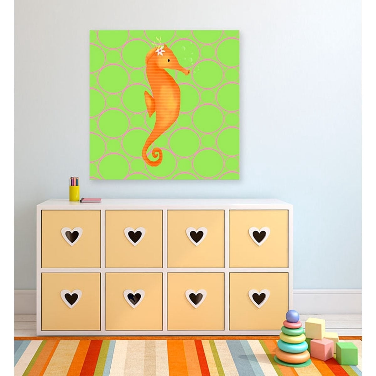 Oopsy Daisy's Penelope the Seahorse Canvas Wall Art, Size 10x10