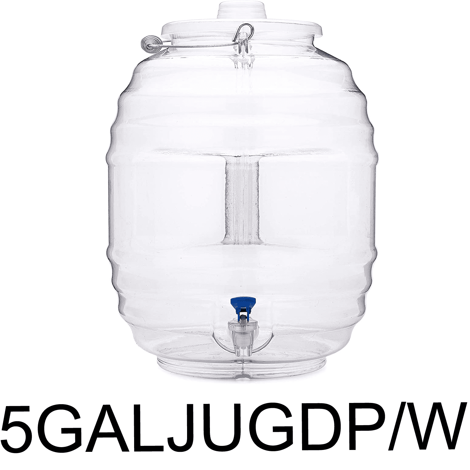5 GAL Plastic Jug Water Dispenser With Wire Lid & Spout