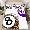 thumbnail image 2 of Homewish Leopard Cheetah Print Bed Sheets,Billiards Ball Game King Sheets,Purple Brown White Sheet Set Ultra Soft Home Decor,4-Piece, 2 of 7