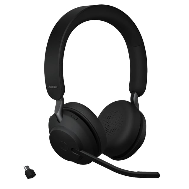 Auriculares inalámbricos Jabra Evolve2 65 MS con Link380c negros