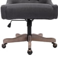 thumbnail image 3 of Historyli Go5H Upholstered Swivel Office Chair, Modern Rolling Vanity Chairs, 360-Degree Swivel Casters, Tufted Button Back Support Height Adjustable Task Chairs, For Dressing Room, 3 of 9