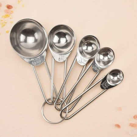 

CUTELOVE Stainless Steel Measuring Spoon Set Measuring Spoon 5 Piece Set Baking Tool Set Household Seasoning Spoon Kitchen Tool