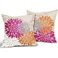 thumbnail image 2 of Hot Pink and Orange Throw Pillow Covers 18x18 Inch Vibrant Color Dahlia Flower Decorative Pillows Farmhouse Decor for Home Sofa Couch Bed Modern Floral Cushion Case, Set of 2, 2 of 7