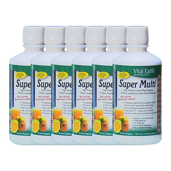 Vital Earth Minerals Super Multi Liquid Vitamins 32 fl oz ( 6 Pack