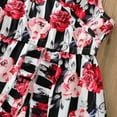 thumbnail image 5 of YWDJ Big Girl Party Dresses Girls Dress Skirt Little Girl Skirt Slim Princess Dress Kids Striped Floral Halter Panty Dress Red 18 Months, 5 of 7