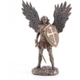 thumbnail image 1 of Bronze Finish Archangel St. Michael in Armor Holding Shield and Sword Statue, 1 of 5